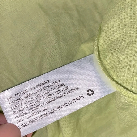 A New Day lime green cotton ruffle top size small - Picture 7 of 8